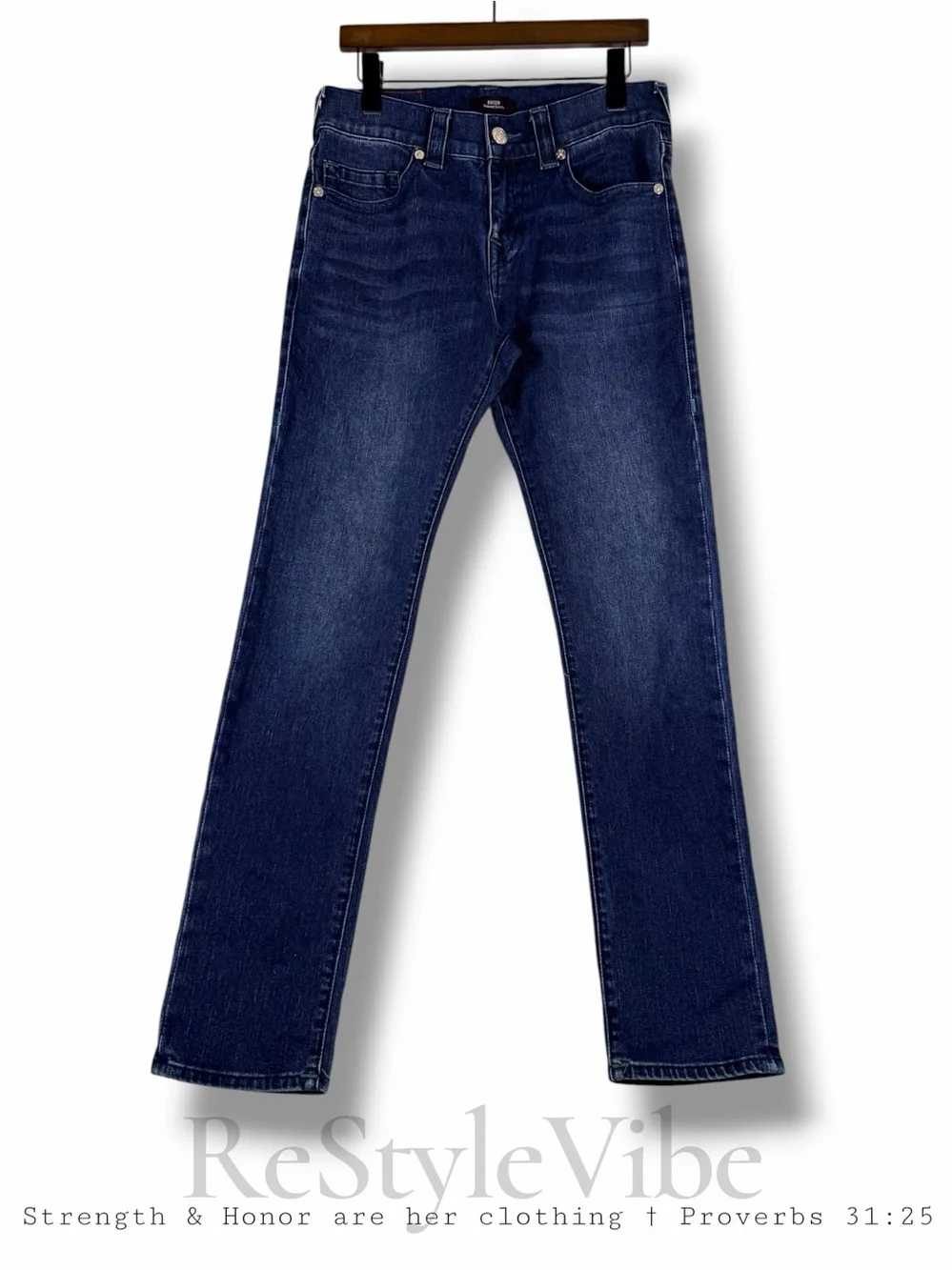 TRUE RELIGION Men’s Size 30 Denim Jeans Rocco Style Relaxed Skinny Fit Stretch